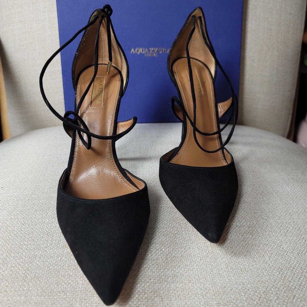 Aquazzura Matilde Suede Heels 105 - Picture 8 of 12